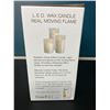 Image 2 : Lot of 1 3PC Glass LED Flameless Candle Set w/ Realistic Flickering Flames - White