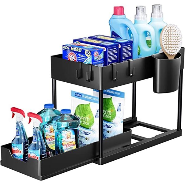 Lot of 1 Under The Sink Organizer - Black - 2PCS