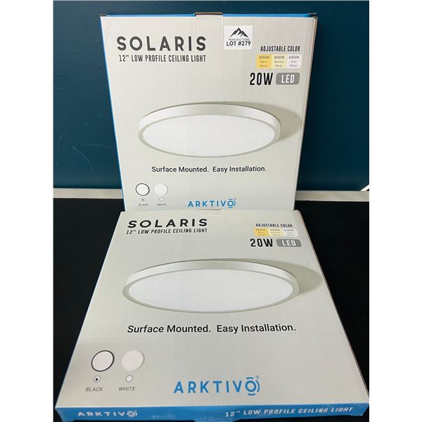 Lot of 2 Solaris 12" Low Profile LED Ceiling Lights
