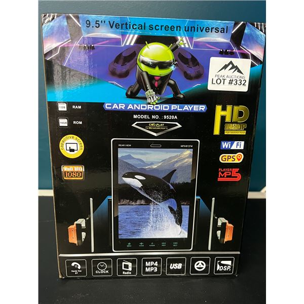 Lot of 1 9.5" Vertical Touch Screen Car Android Player