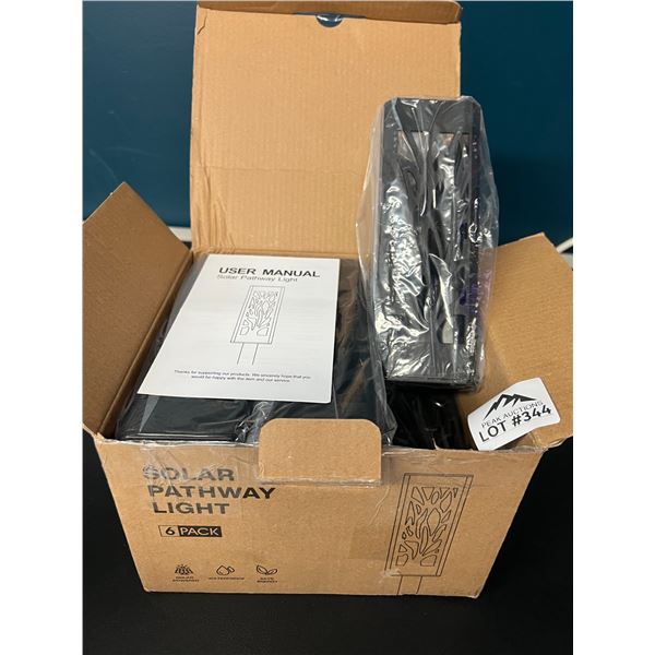 Lot of 1 6-Pack Solar Pathway Lights for Home/Garden - Black