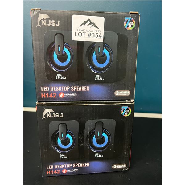 Lot of 2 Sets of LED Desktop RGB Speakers