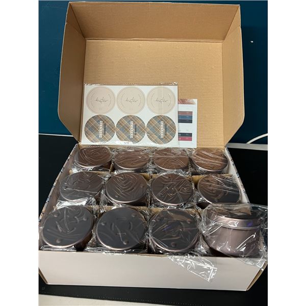 Lot of 1 Box of 24PCS 8oz Metal Storage Tins/Candle Tins - Mocha Bronze Colour