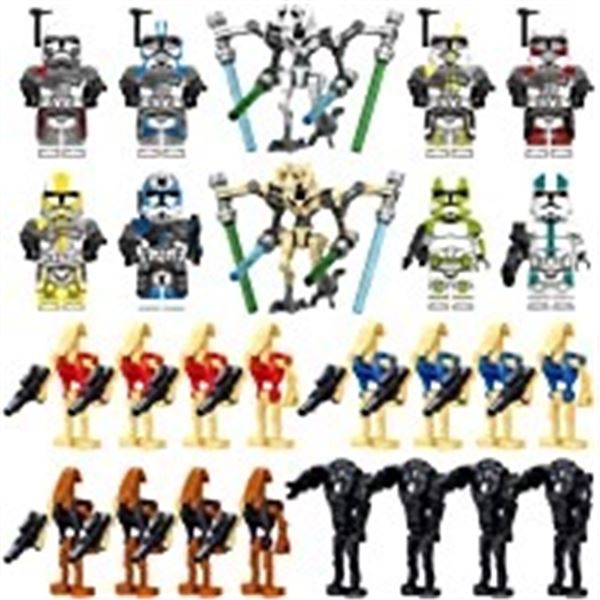 Lot of 3 Lego-Style Star-Wars Themed Toy Building Sets - 8 Figurines Per Pack