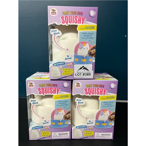 Lot of 3 Paint Your Own Squishy Sets - Kitty Caticorn