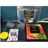 Image 1 : Lot of Assorted Art Supplies - 26pc Drawing Set, Paint Brushes & 24pcs Acrylic Paint Set