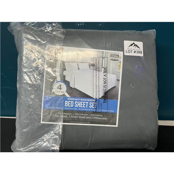 Lot of 1 4pc King Size Sheet Set - Grey