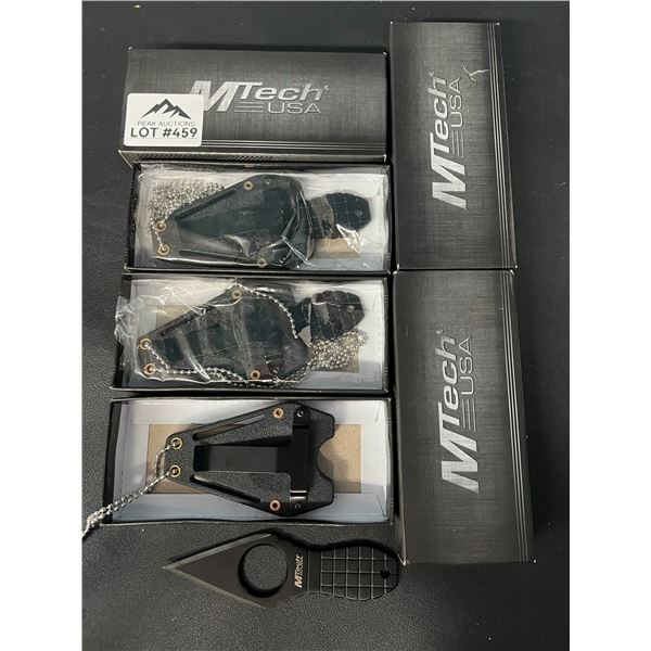 Lot of 3 MTech USA Tactical Fixed Blade Grenade Style Neck Knives