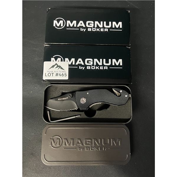 Lot of 2 Boker Magnum Black Rescue Compact Pocket Knives