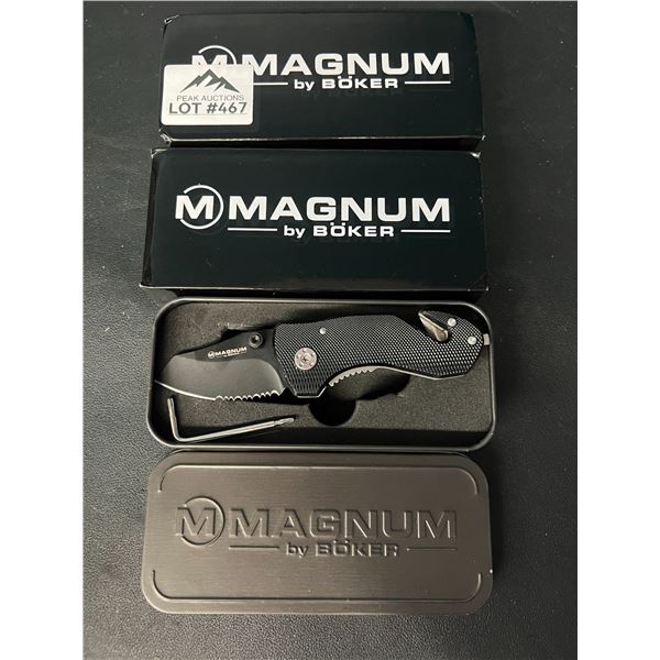 Lot of 2 Boker Magnum Black Rescue Compact Pocket Knives
