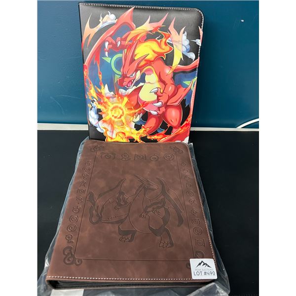 Lot of 2 Pokemon Leather 9-Pocket Premium Card Binders - Large