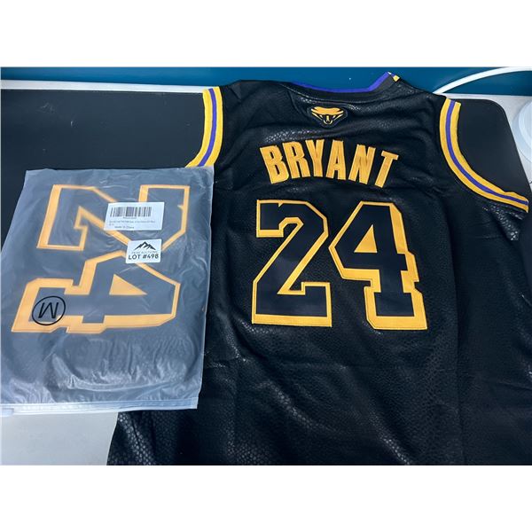 Lot of 2 Bryant Youth Basketball Jerseys - Black - Size Medium