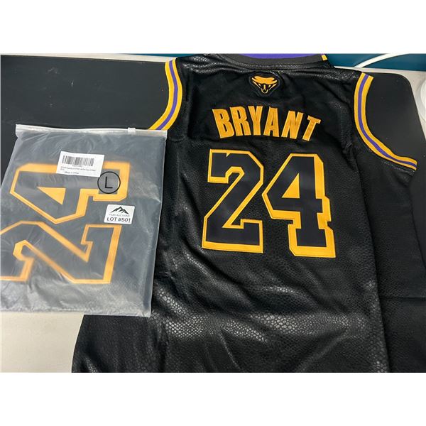 Lot of 2 Bryant Youth Basketball Jerseys - Black - Size Large