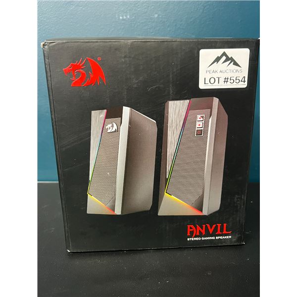 Lot of 1 Red Dragon Anvil RGB Light-Up Stereo Gaming Desktop Speakers (2pcs)