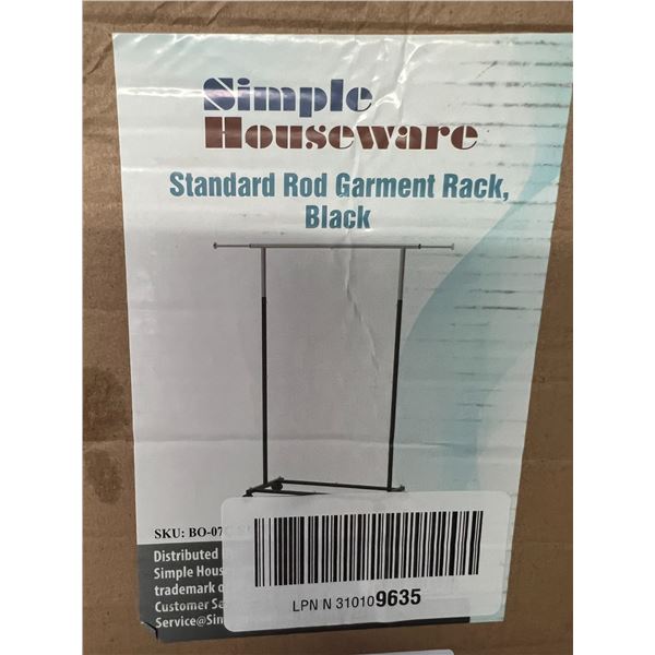 Lot of 1 Garment Rack - Standard Rod - Black