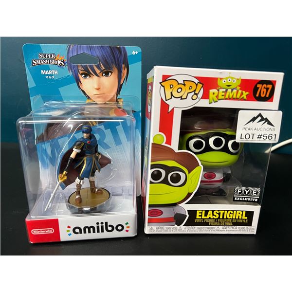 Lot of 1 Nintendo Amiibo (Marth) & 1x Funko Pop Toy (Elastigirl)
