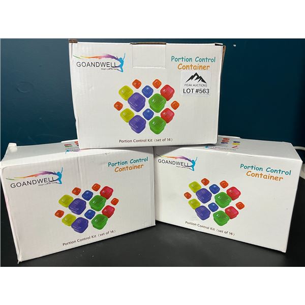 Lot of 3 Boxes of Portion Control Containers - 14pcs Per Box