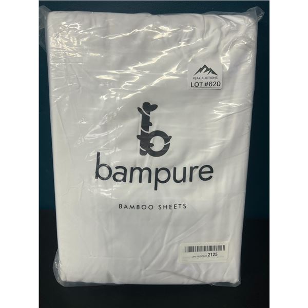 Lot of 1 Bampure Bamboo Sheet Set - Queen Size - White