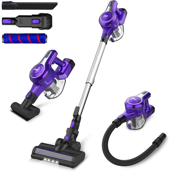 Lot of 1 Inse S6 Cordless Stick Vacuum - Powerful Suction, Motorized Brush - Purple