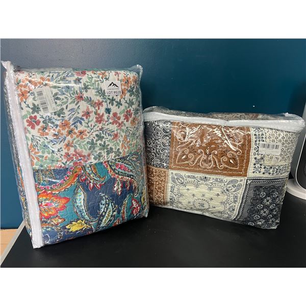 Lot of 2 All-Season Floral Quilts