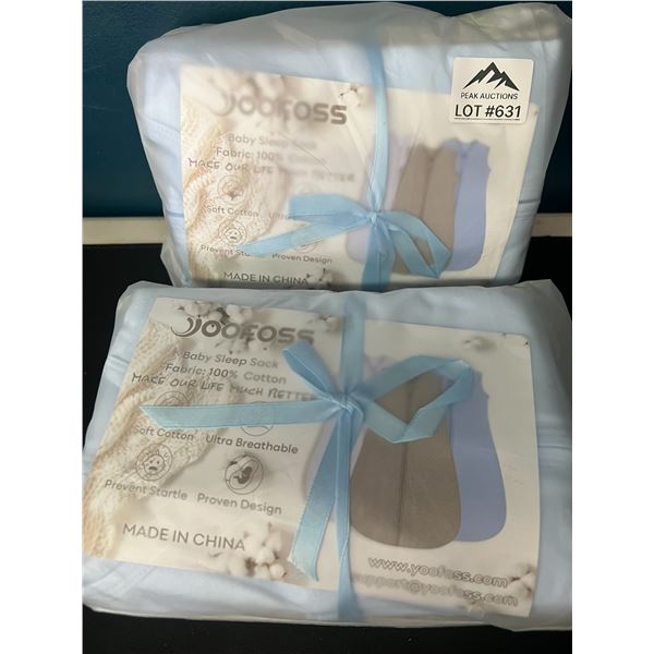 Lot of 2 Multi-Packs of Baby Sleep Sacks (Medium) - 3PCS per pack
