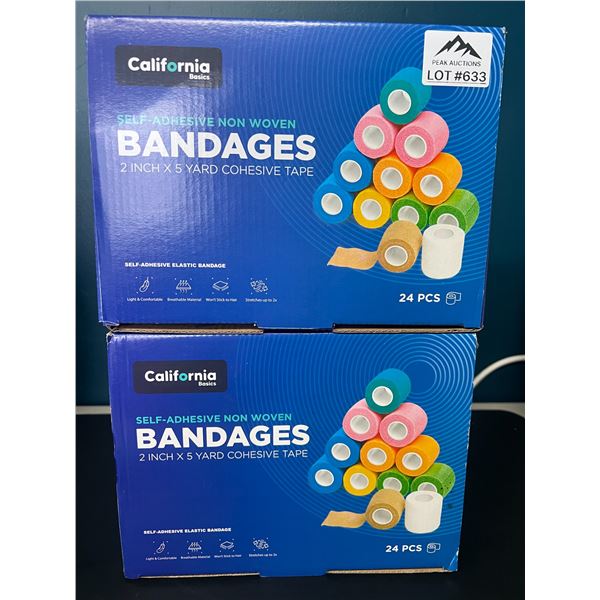 Lot of 2 Boxes of Tensor/Self-Adhesive Elastic Bandages (24PCS per box)