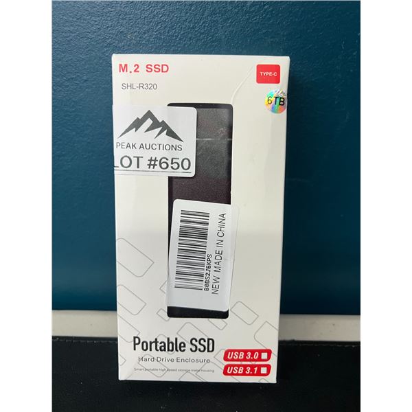 Lot of 1 Portable Hard Drive - 6 TB - Black
