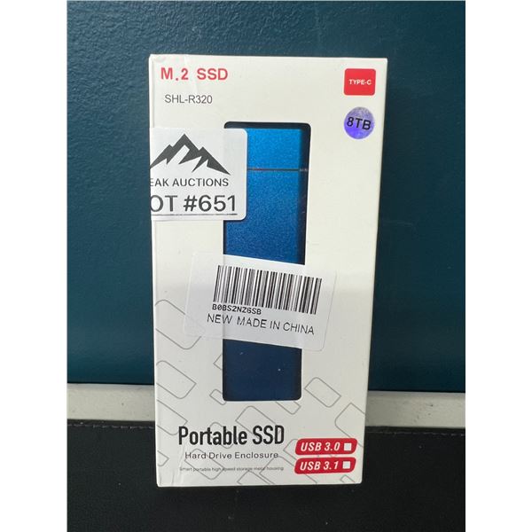 Lot of 1 Portable Hard Drive - 8TB - Blue