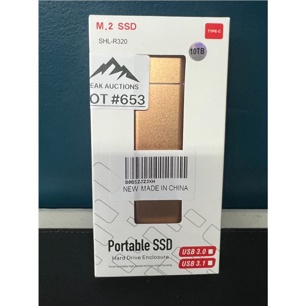 Lot of 1 Portable Hard Drive - 10TB - Gold