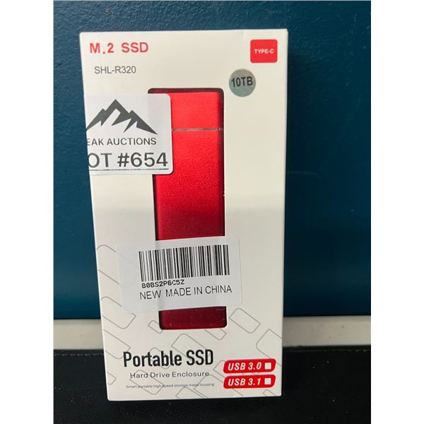 Lot of 1 Portable Hard Drive - 10TB - Red