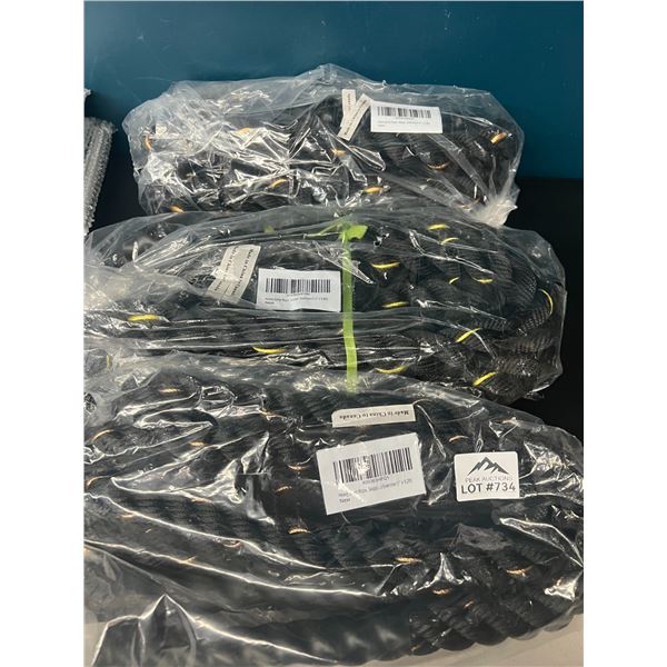 Lot of 3 Heavy Rope Exercise Ropes