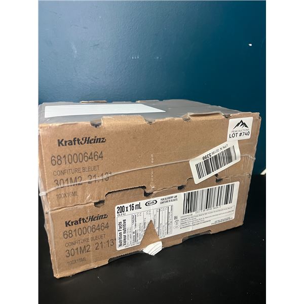 Lot of 1 Kraft Heinz Blueberry Jam (200x16ml packets)