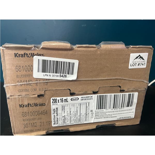 Lot of 1 Kraft Heinz Blueberry Jam (200x16ml packets)