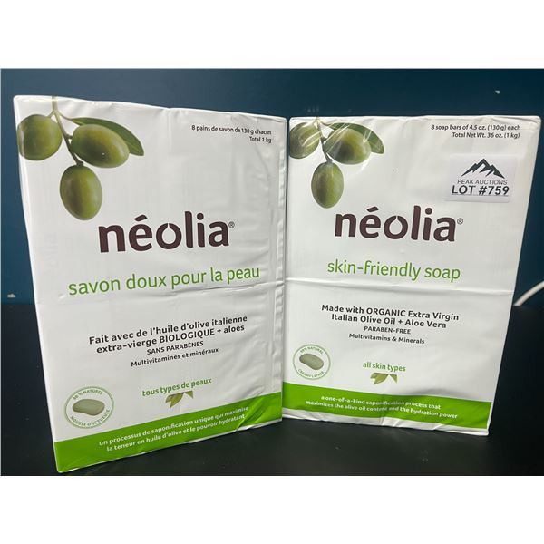 Lot of 2 Neolia Natural Soaps (8 Bars Per Pack)