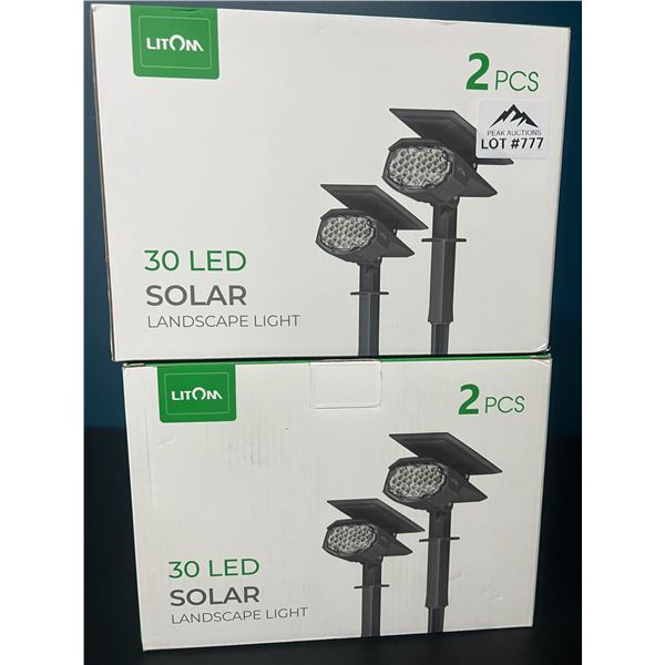 Lot of 2 Boxes of Litom 30LED Solar Landscape Lights (2pcs per pack)