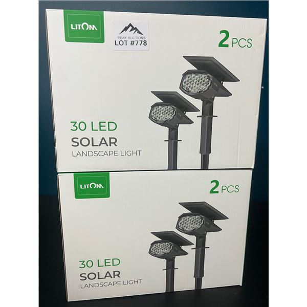 Lot of 2 Boxes of Litom 30LED Solar Landscape Lights (2pcs per pack)