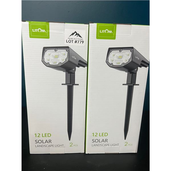 Lot of 2 Boxes of Litom 12LED Solar Landscape Lights (2pcs per pack)