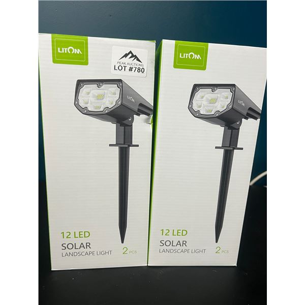 Lot of 2 Boxes of Litom 12LED Solar Landscape Lights (2pcs per pack)