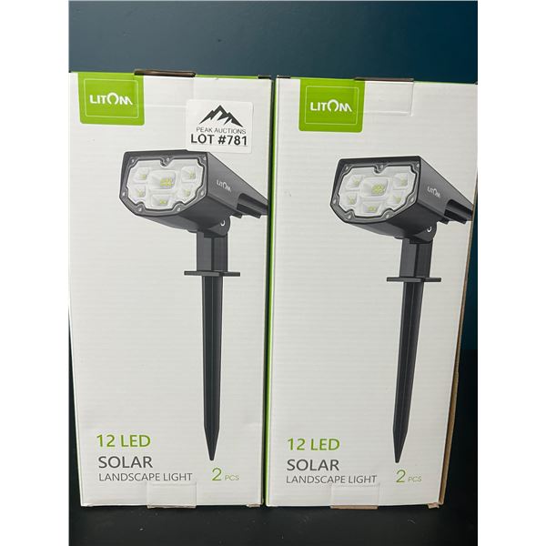 Lot of 2 Boxes of Litom 12LED Solar Landscape Lights (2pcs per pack)