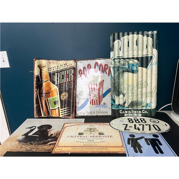 Lot of 8 Assorted Signs (*Used)