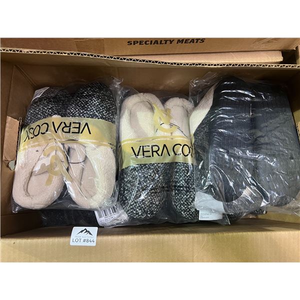 Lot of 1 Box Full of Assorted Fuzzy Slippers - 10 Pairs