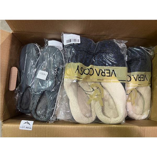 Lot of 1 Box Full of Assorted Men's Slippers - 10 Pairs