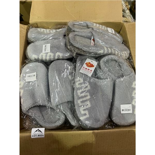 Lot of 1 Box Full of Fuzzy Slippers - 8 Pairs