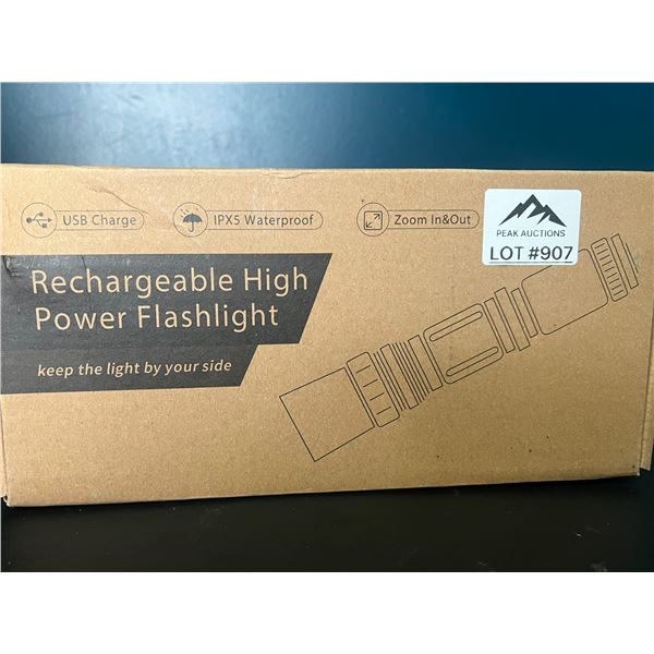 Lot of 1 Rechargeable High Power Heavy-Duty LED Tactical Flashlight