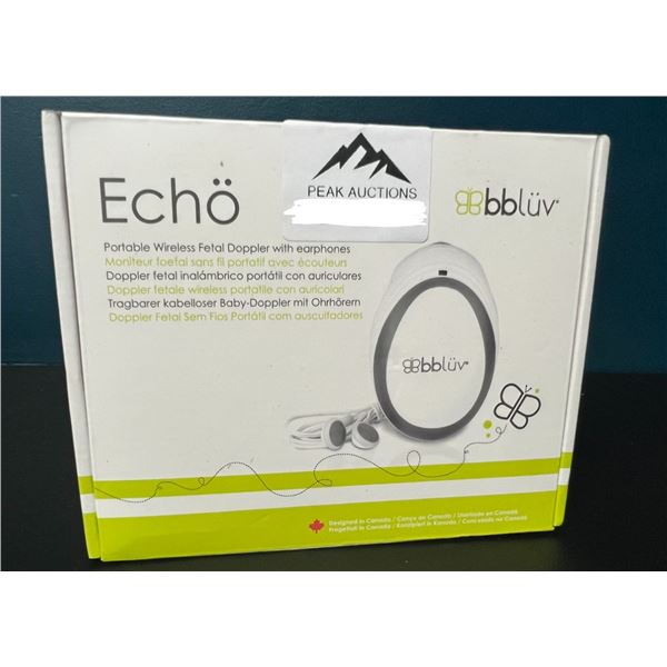 Lot of 1 Echo Portable Wireless Fetal Doppler w/ Earphones - Listen to Baby's Heartbeat at Home!
