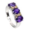 Image 1 : Natural Amethyst & Sapphire Ring