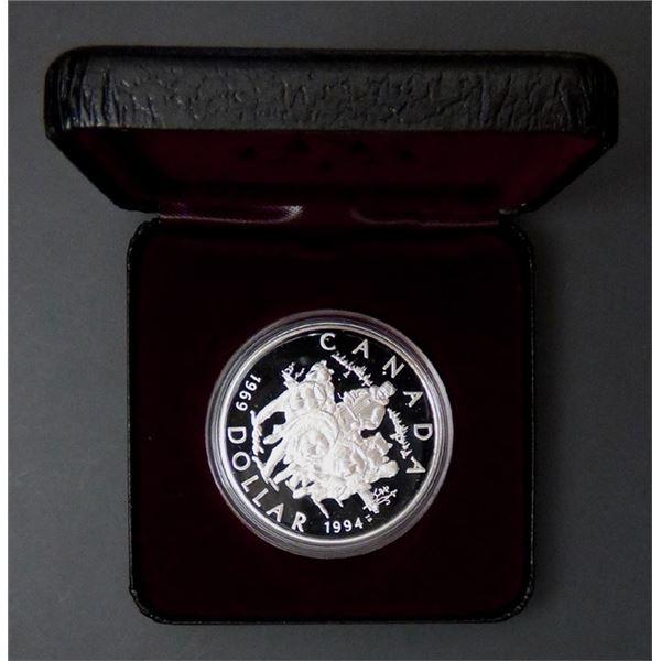 Canada Dollar 1994 25th Ann. RCMP Northern Dog Patrol Team Proof