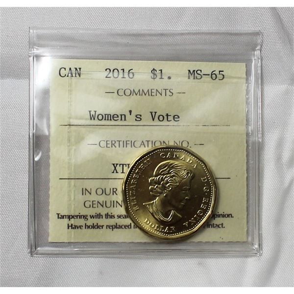 ICCS CAN 2016 Loonie $1 MS65