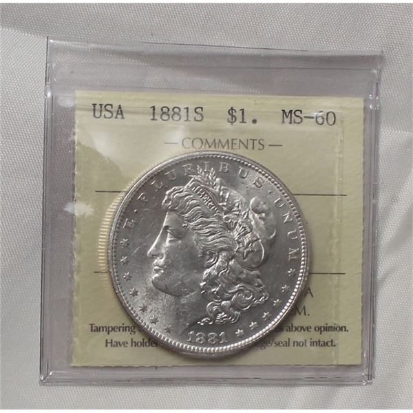 ICCS USA 1881S $1 MS-60