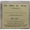 Image 4 : ICCS USA 1881S $1 MS-60